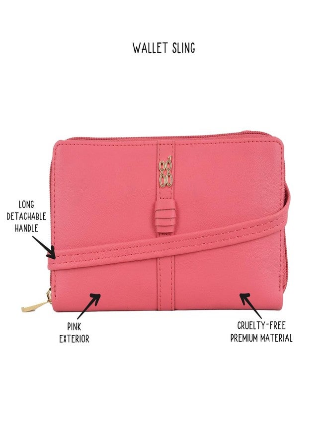 Baggit Women Pink Wallet Large Size | Ladies Stylish Sling Purse Bag | Credit Card Money Holder - Image 2